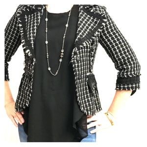 WHBM black and white blazer 00
